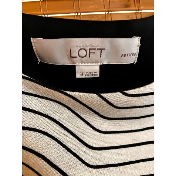 Ann Taylor LOFT Petite Small Dress Sleeveless KNEE Black Lined Knit Stretchy SP - Picture 4 of 8